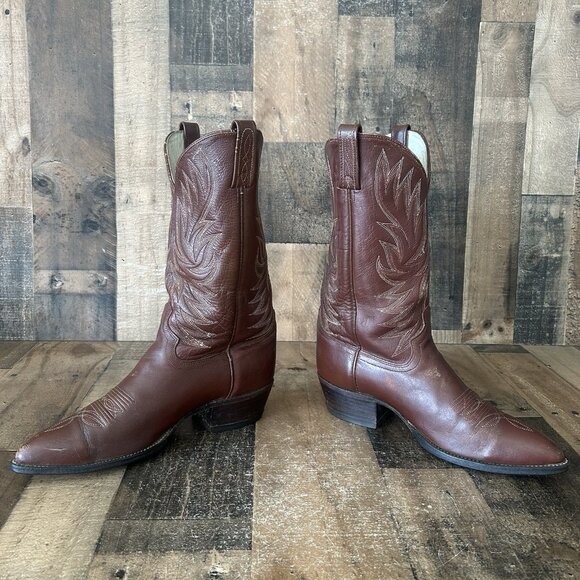 Dan Post Vintage Classic Brown Western Cowboy Boots Mens 12 - Picture 11 of 12